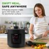 imageNutriChef Electric Pressure Cooker 6 Quart Capacity  9 Function Digital Countertop Pressure Cooker  Adjustable Time ampamp Temperature  Cook Bake Steam Broil ampamp Braise  131 x 114 IN  WhiteBlack