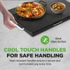 imageNutriChef Electric Warming Tray  Glass Surface Hot Serving Tray  Adjustable Temperature 140F to 230F  Energy Efficient ampamp Space Saving  Perfect for BuffetsParties ampamp More  212 x 165 IN  BlueBlack