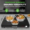 imageNutriChef Electric Warming Tray  Glass Surface Hot Serving Tray  Adjustable Temperature 140F to 230F  Energy Efficient ampamp Space Saving  Perfect for BuffetsParties ampamp More  212 x 165 IN  BlueBlack