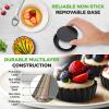 imageNutriChef Mini Tart Pans 10 Nonstick Molds With Removable Bottoms  4 Inch Heavy Duty Steel Quiche Pans  Oven ampamp Dishwasher Safe  Fluted Sides for Sweet ampamp Savory Foods  Includes 200 Parchment Papers