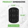 imageNutriChef Nonstick Donut Pans for Baking  6 Durable ampamp Easy to Clean Doughnut Molds  Fits FullSized Doughnuts  Oven Safe Up To 450F  Bake Perfect Donuts ampamp Bagels  125 x 85 Donut Trays  2 Pack