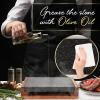 imageNutriChef Sizzle Hot Cooking Stone Grill with Bamboo Platter Tabletop Granite Stone Grill with NonSlip Handles Adjustable Temperature Control 550F Max Heat  Perfect for Meats and VegetablesRugged