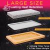 imageNutriChef Sizzle Hot Cooking Stone Grill with Bamboo Platter Tabletop Granite Stone Grill with NonSlip Handles Adjustable Temperature Control 550F Max Heat  Perfect for Meats and VegetablesGranite