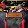 imageNutriChef Sizzle Hot Cooking Stone Grill with Bamboo Platter Tabletop Granite Stone Grill with NonSlip Handles Adjustable Temperature Control 550F Max Heat  Perfect for Meats and VegetablesRugged
