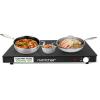 imageNutriChef Electric Warming Tray  Glass Surface Hot Serving Tray  Adjustable Temperature 140F to 230F  Energy Efficient ampamp Space Saving  Perfect for BuffetsParties ampamp More  212 x 165 IN  BlueBlack