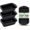 imageNutriChef Loaf Pans Set of 4  NonStick Premium Bread Pans Quick ampamp Even Heat Distribution  Oven Safe To 450 F  No PFOA PFOS ampamp PTFEs  Food Grade Carbon Steel  1161 x 598 x 256 Inches Black4Pack