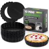 imageNutriChef Mini Tart Pans 10 Nonstick Molds With Removable Bottoms  4 Inch Heavy Duty Steel Quiche Pans  Oven ampamp Dishwasher Safe  Fluted Sides for Sweet ampamp Savory Foods  Includes 200 Parchment Papers