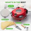 imageNutriChef Electric Pizza Oven  1200W Countertop Pizza Maker with Temperature Control ampamp Thermometer  Viewing Window for Precise Cooking  Heats up to 800F  Easy to Clean NonStick Coating BlackRed