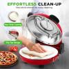 imageNutriChef Electric Pizza Oven  1200W Countertop Pizza Maker with Temperature Control ampamp Thermometer  Viewing Window for Precise Cooking  Heats up to 800F  Easy to Clean NonStick Coating BlackRed