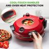 imageNutriChef Electric Pizza Oven  1200W Countertop Pizza Maker with Temperature Control ampamp Thermometer  Viewing Window for Precise Cooking  Heats up to 800F  Easy to Clean NonStick Coating BlackRed