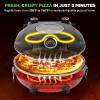 imageNutriChef Electric Pizza Oven  1200W Countertop Pizza Maker with Temperature Control ampamp Thermometer  Viewing Window for Precise Cooking  Heats up to 800F  Easy to Clean NonStick Coating BlackBlack