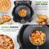 imageNutriChef Electric Pizza Oven  1200W Countertop Pizza Maker with Temperature Control ampamp Thermometer  Viewing Window for Precise Cooking  Heats up to 800F  Easy to Clean NonStick Coating BlackBlack