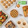imageNutriChef 8Piece Stackable Bakeware Set  Carbon Steel NonStick Baking Pan Set  Includes Sheet Muffin Round Loaf Square Cake ampamp Deep Pans  No PFOA ampamp PFOS  Oven Safe to 450 F Marble CreamMarble Cream