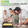 imageNutriChef 8Piece Stackable Bakeware Set  Carbon Steel NonStick Baking Pan Set  Includes Sheet Muffin Round Loaf Square Cake ampamp Deep Pans  No PFOA ampamp PFOS  Oven Safe to 450 F Marble CreamBlack Marble