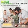 imageNutriChef 8Piece Stackable Bakeware Set  Carbon Steel NonStick Baking Pan Set  Includes Sheet Muffin Round Loaf Square Cake ampamp Deep Pans  No PFOA ampamp PFOS  Oven Safe to 450 F Marble CreamMarble Cream