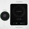 imageNutriChef Electric Induction CookTop  Upgraded Tech Single Digital Portable Countertop stove Burner Kids Safety Lock  Made For Magnetic ampamp Cast Iron Pots  120V PKSTIND24