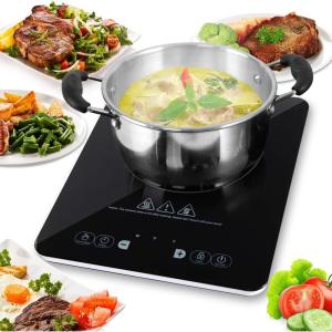 imageNutriChef Electric Induction CookTop  Upgraded Tech Single Digital Portable Countertop stove Burner Kids Safety Lock  Made For Magnetic ampamp Cast Iron Pots  120V PKSTIND24