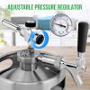 imageNutriChef Pressurized Growler Tap System 128oz DoubleWalled Stainless Steel Mini Keg Dispenser Portable Kegerator Kit Co2 Pressure Regulator Keeps Carbonation for Craft Beer Draft and HomebrewDouble Wall