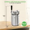 imageNutriChef Pressurized Growler Tap System 128oz DoubleWalled Stainless Steel Mini Keg Dispenser Portable Kegerator Kit Co2 Pressure Regulator Keeps Carbonation for Craft Beer Draft and HomebrewSingle Wall