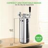 imageNutriChef Pressurized Growler Tap System 128oz DoubleWalled Stainless Steel Mini Keg Dispenser Portable Kegerator Kit Co2 Pressure Regulator Keeps Carbonation for Craft Beer Draft and HomebrewSingle Wall