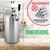 imageNutriChef Pressurized Growler Tap System 128oz DoubleWalled Stainless Steel Mini Keg Dispenser Portable Kegerator Kit Co2 Pressure Regulator Keeps Carbonation for Craft Beer Draft and HomebrewDouble Wall