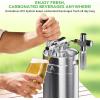 imageNutriChef Pressurized Growler Tap System 128oz DoubleWalled Stainless Steel Mini Keg Dispenser Portable Kegerator Kit Co2 Pressure Regulator Keeps Carbonation for Craft Beer Draft and HomebrewSingle Wall