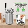 imageNutriChef Pressurized Growler Tap System 128oz DoubleWalled Stainless Steel Mini Keg Dispenser Portable Kegerator Kit Co2 Pressure Regulator Keeps Carbonation for Craft Beer Draft and HomebrewSingle Wall