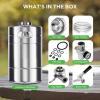 imageNutriChef Pressurized Growler Tap System 128oz DoubleWalled Stainless Steel Mini Keg Dispenser Portable Kegerator Kit Co2 Pressure Regulator Keeps Carbonation for Craft Beer Draft and HomebrewSingle Wall