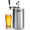 imageNutriChef Pressurized Growler Tap System 128oz DoubleWalled Stainless Steel Mini Keg Dispenser Portable Kegerator Kit Co2 Pressure Regulator Keeps Carbonation for Craft Beer Draft and HomebrewDouble Wall
