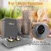 imageNutriChef Food Processor 2 Liter Capacity  Multipurpose ampamp Ultra Quiet Motor  Includes 6 Attachment Blades ampamp Silicone Feet to Prevent Slippage  12 Cup Capacity  PreSet Speed For Easy UseGray