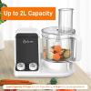 imageNutriChef Food Processor 2 Liter Capacity  Multipurpose ampamp Ultra Quiet Motor  Includes 6 Attachment Blades ampamp Silicone Feet to Prevent Slippage  12 Cup Capacity  PreSet Speed For Easy UseWhite