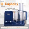 imageNutriChef Food Processor 2 Liter Capacity  Multipurpose ampamp Ultra Quiet Motor  Includes 6 Attachment Blades ampamp Silicone Feet to Prevent Slippage  12 Cup Capacity  PreSet Speed For Easy UseBlue