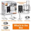 imageNutriChef Food Processor 2 Liter Capacity  Multipurpose ampamp Ultra Quiet Motor  Includes 6 Attachment Blades ampamp Silicone Feet to Prevent Slippage  12 Cup Capacity  PreSet Speed For Easy UseWhite