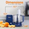imageNutriChef Food Processor 2 Liter Capacity  Multipurpose ampamp Ultra Quiet Motor  Includes 6 Attachment Blades ampamp Silicone Feet to Prevent Slippage  12 Cup Capacity  PreSet Speed For Easy UseBlue