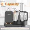 imageNutriChef Food Processor 2 Liter Capacity  Multipurpose ampamp Ultra Quiet Motor  Includes 6 Attachment Blades ampamp Silicone Feet to Prevent Slippage  12 Cup Capacity  PreSet Speed For Easy UseGray