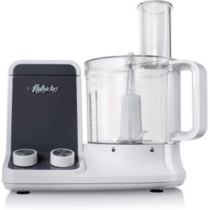 imageNutriChef Food Processor 2 Liter Capacity  Multipurpose ampamp Ultra Quiet Motor  Includes 6 Attachment Blades ampamp Silicone Feet to Prevent Slippage  12 Cup Capacity  PreSet Speed For Easy UseBlack