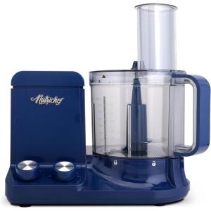 imageNutriChef Food Processor 2 Liter Capacity  Multipurpose ampamp Ultra Quiet Motor  Includes 6 Attachment Blades ampamp Silicone Feet to Prevent Slippage  12 Cup Capacity  PreSet Speed For Easy UseBlue