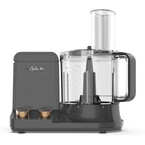 imageNutriChef Food Processor 2 Liter Capacity  Multipurpose ampamp Ultra Quiet Motor  Includes 6 Attachment Blades ampamp Silicone Feet to Prevent Slippage  12 Cup Capacity  PreSet Speed For Easy UseGray