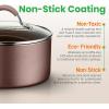 imageNutriChef 14Piece Non Stick Kitchen Cookware Set wSaucepan Frying Pans Cooking Pots Dutch Oven Pot Lids Utensil GoldBrown