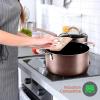 imageNutriChef 14Piece Non Stick Kitchen Cookware Set wSaucepan Frying Pans Cooking Pots Dutch Oven Pot Lids Utensil GoldBrown