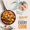 imageNutriChef 14Piece Non Stick Kitchen Cookware Set wSaucepan Frying Pans Cooking Pots Dutch Oven Pot Lids Utensil GoldBrown