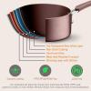 imageNutriChef 14Piece Non Stick Kitchen Cookware Set wSaucepan Frying Pans Cooking Pots Dutch Oven Pot Lids Utensil GoldBrown