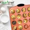 imageNutriChef 24Cup Nonstick Mini Muffin Pan with Red Silicone Handles  Carbon Steel Bakeware Tray for Savory ampamp Sweet Treats  Dishwasher Safe BlackCopper