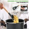 imageNutriChef 5qt Pasta Pot with Strainer Lid ampamp Pasta Fork  NonStick Cooking Pot  Lockable Lid Heat Resistant Handles  Even Heat Distribution  Easy Clean  Black Marble