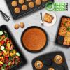 imageNutriChef 8Piece Nonstick Bakeware Set  Baking Tray Set with NonStick Coating Sheet Pan 6 Cups Muffin Pan Round Cake Pan Loaf Pan Square Cake Pan Deep Baking Pan 450F Oven Safe BrownBrown