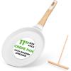 imageNutriChef 945 NonStick Crepe Pan with Wooden Spreader Durable Marble Coated Dosa Pan Bakelite Handle and Induction Bottom PFOAPFOS Free Dishwasher Safe Even Heat Distribution Black MarbleWhite