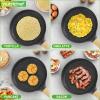 imageNutriChef 945 NonStick Crepe Pan with Wooden Spreader Durable Marble Coated Dosa Pan Bakelite Handle and Induction Bottom PFOAPFOS Free Dishwasher Safe Even Heat Distribution Black MarbleBlack