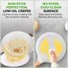 imageNutriChef 945 NonStick Crepe Pan with Wooden Spreader Durable Marble Coated Dosa Pan Bakelite Handle and Induction Bottom PFOAPFOS Free Dishwasher Safe Even Heat Distribution Black MarbleWhite
