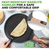 imageNutriChef 945 NonStick Crepe Pan with Wooden Spreader Durable Marble Coated Dosa Pan Bakelite Handle and Induction Bottom PFOAPFOS Free Dishwasher Safe Even Heat Distribution Black MarbleBlack