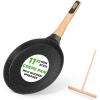 imageNutriChef 945 NonStick Crepe Pan with Wooden Spreader Durable Marble Coated Dosa Pan Bakelite Handle and Induction Bottom PFOAPFOS Free Dishwasher Safe Even Heat Distribution Black MarbleBlack